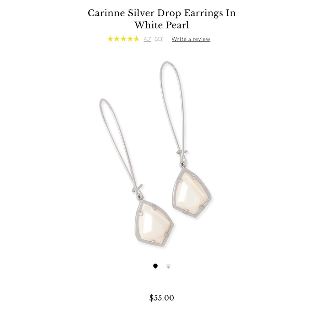 Kendra Scott Carinne silver drop earrings white